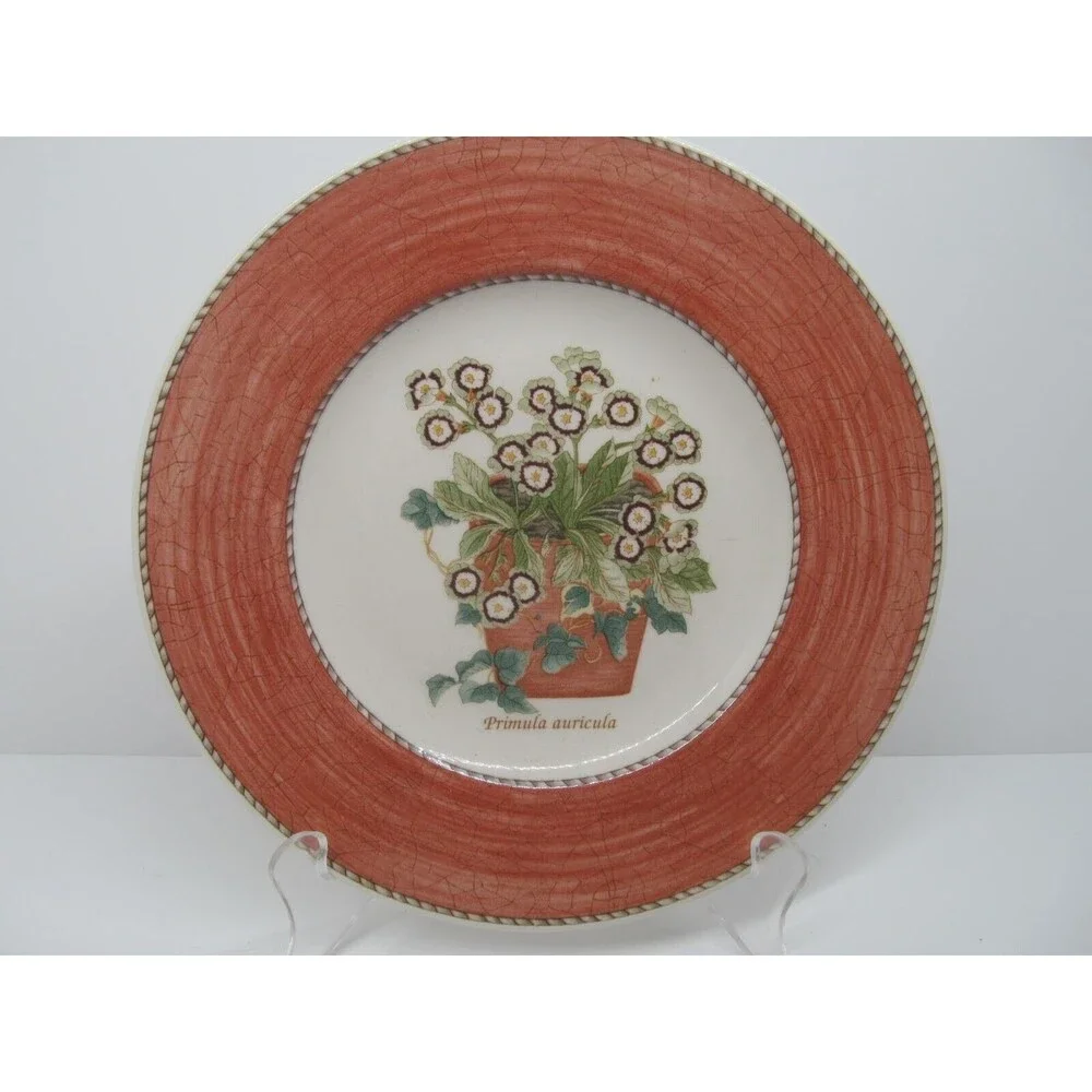 Wedgwood Queen's Ware England Sarah's Garden Primula Auricula Salad Plate 8
